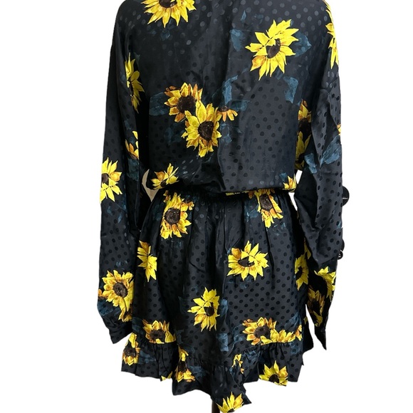 The KOOPLES Sunflower long Sleeve Sunflower Dress, Size 1 is a Small - Picture 4 of 7